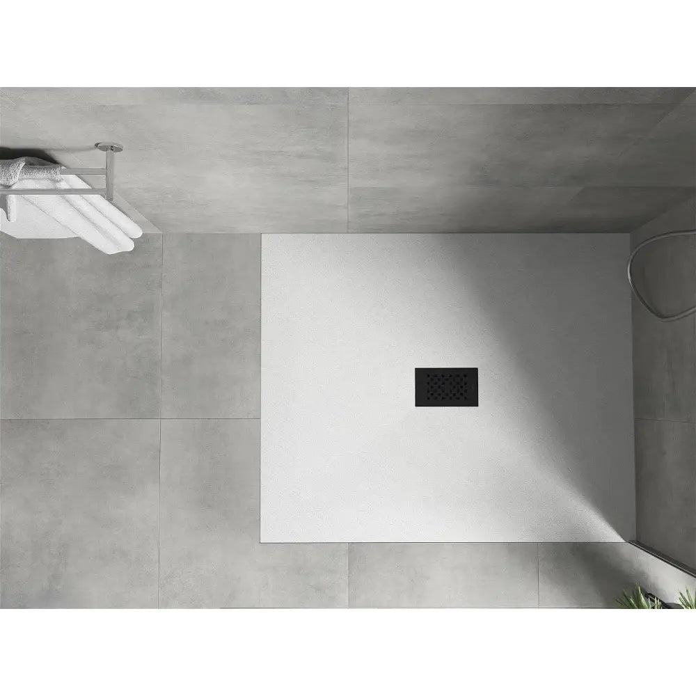 Mexen Hugo Rektangulær Smc Dusjbunn 110x100 Cm Hvit med Svart Deksel - 42101011-b