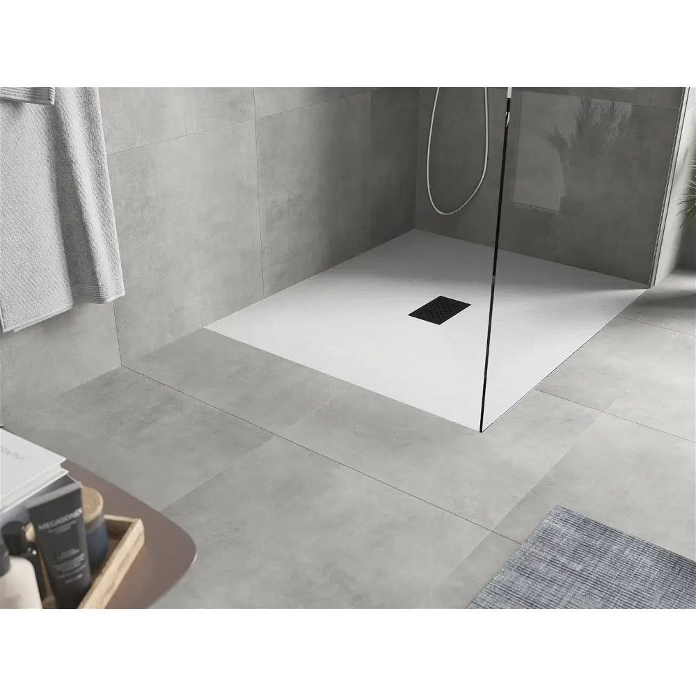 Mexen Hugo Rektangulær Smc Dusjbunn 110x100 Cm Hvit med Svart Deksel - 42101011-b
