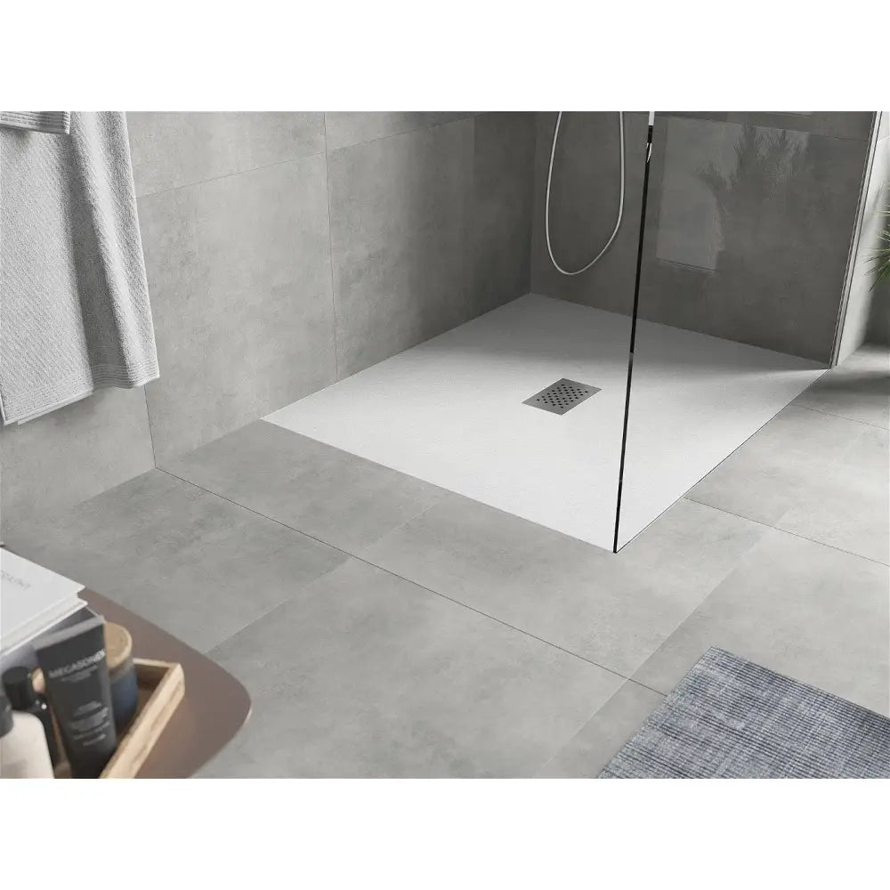Mexen Hugo Rektangulær Smc Dusjbunn 120x100 Cm Hvit med Inox Frontpanel - 42101012-x