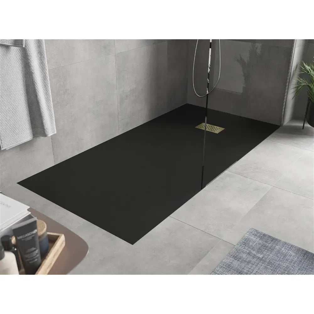 Mexen Hugo Rektangulær Smc Dusjbunn 180x90 Cm Svart med Gulldeksel - 42709018-g