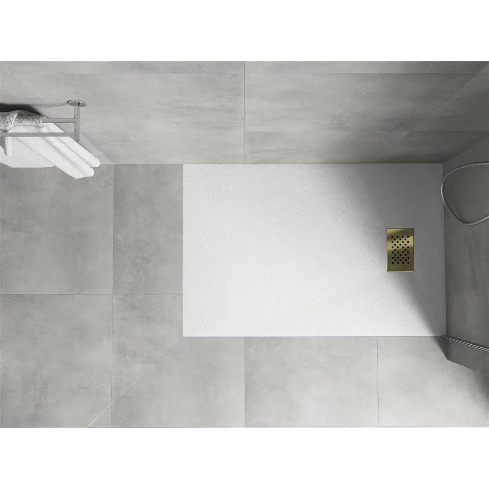 Mexen Hugo Rektangulært Dusjkabinett Smc 100x70 Cm Hvit med Gulldeksel - 42107010-g