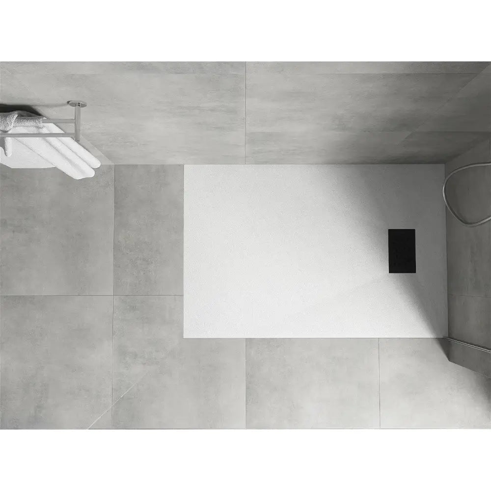 Mexen Hugo Rektangulært Smc-dusjbrett 110x70 Cm Hvitt med Svart Deksel - 42107011-b