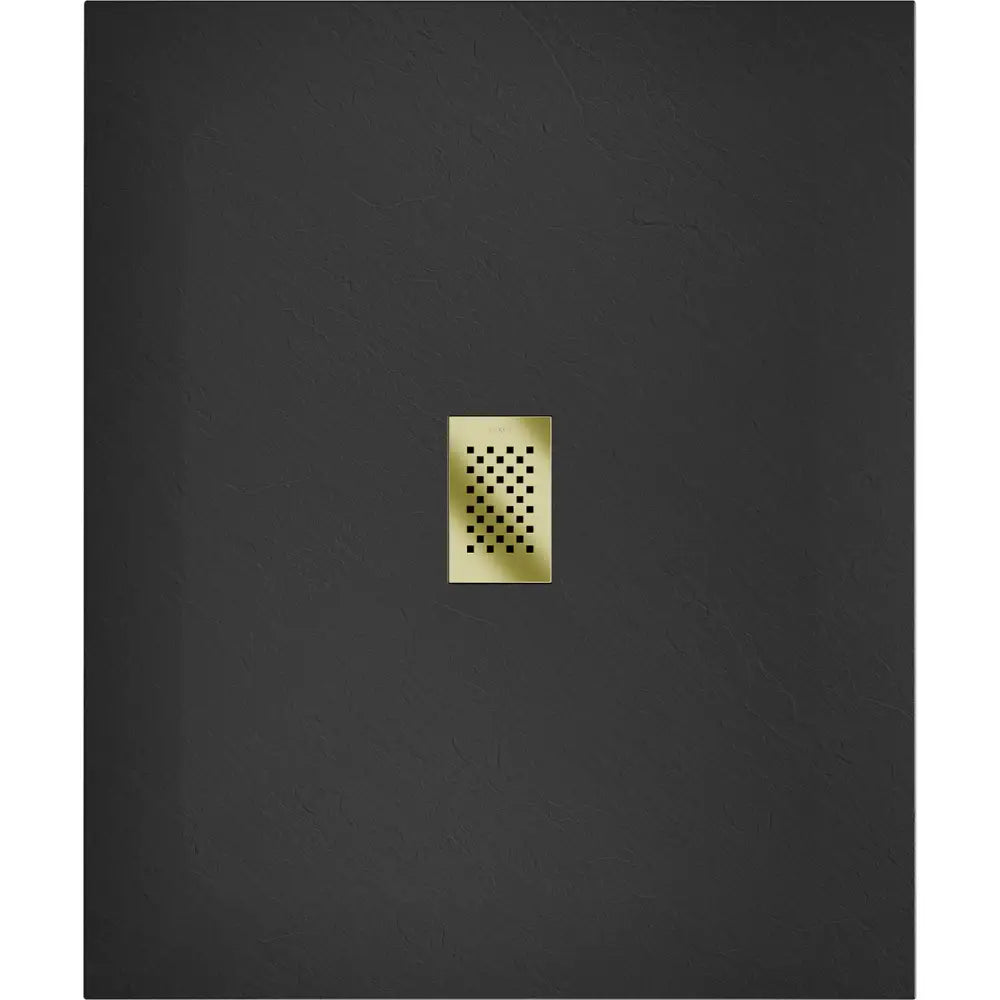 Mexen Hugo Rektangulært Smc-dusjbrett 140x100 Cm Sort med Gulldeksel - 42701014-g