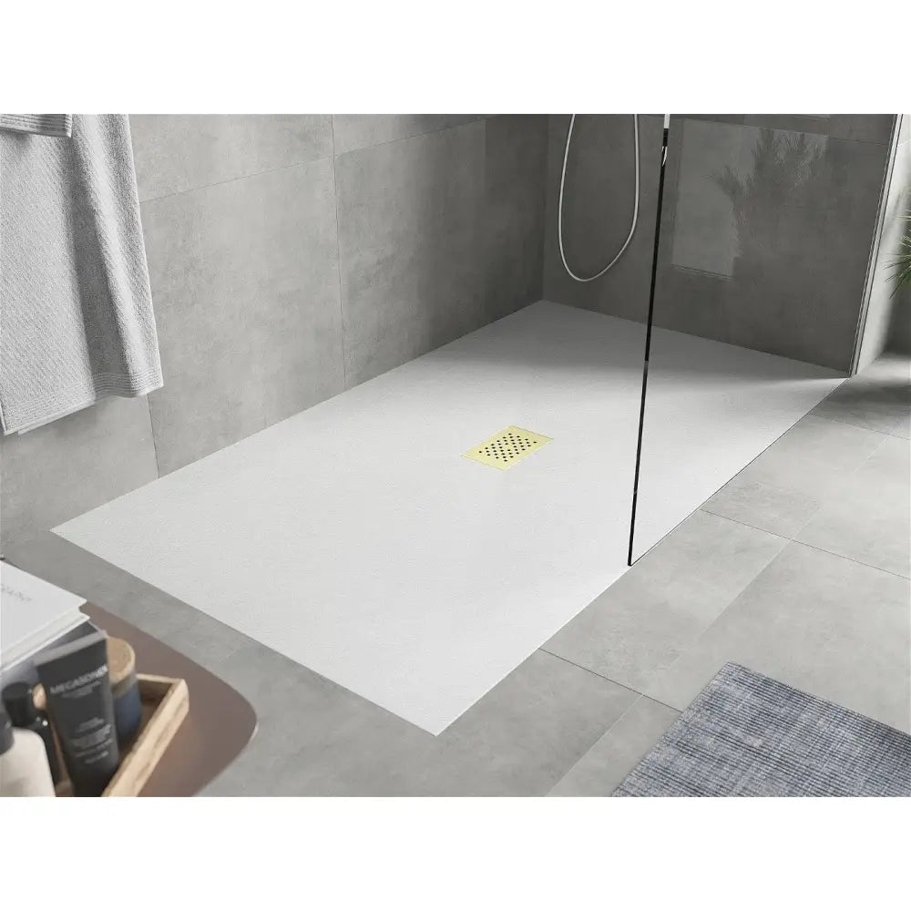 Mexen Hugo Rektangulært Smc-dusjbrett 160x100 Cm Hvitt med Gulldeksel - 42101016-g