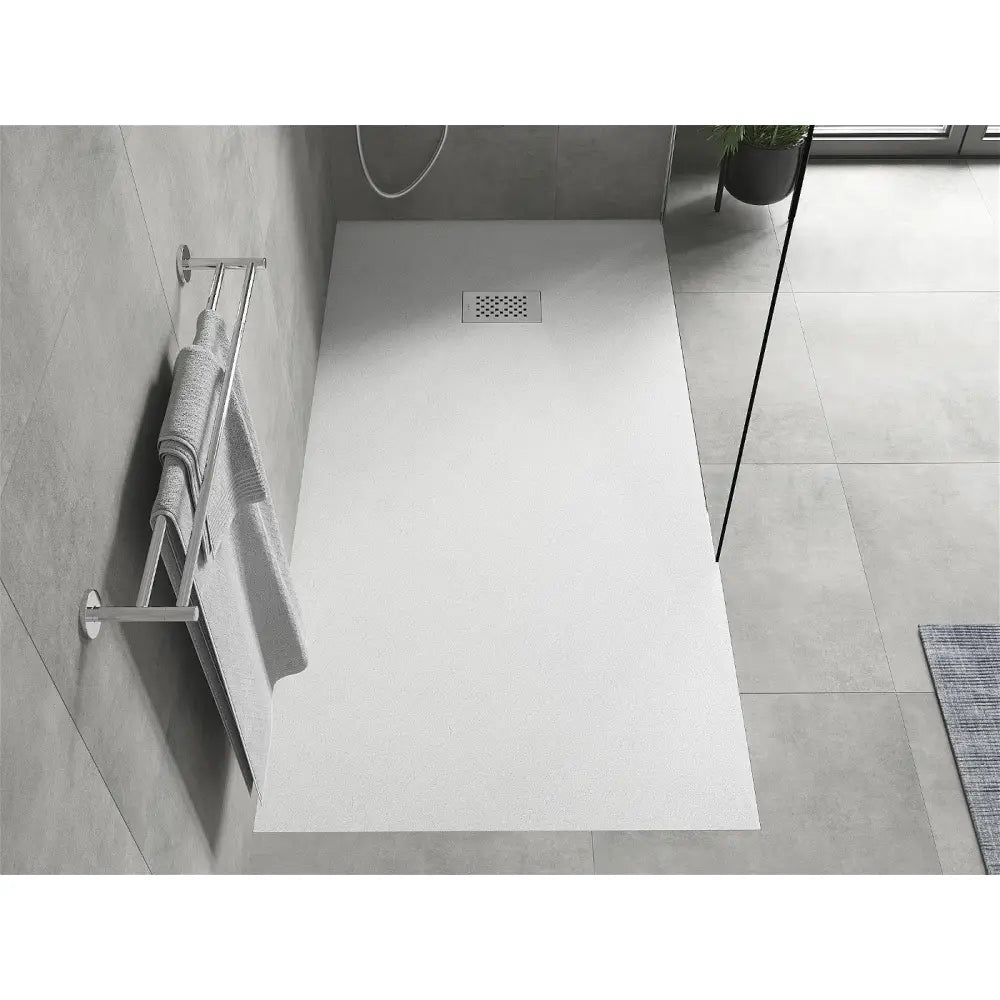 Mexen Hugo Rektangulært Smc-dusjbrett 180x90 Cm Hvitt med Inox Frontpanel - 42109018-x