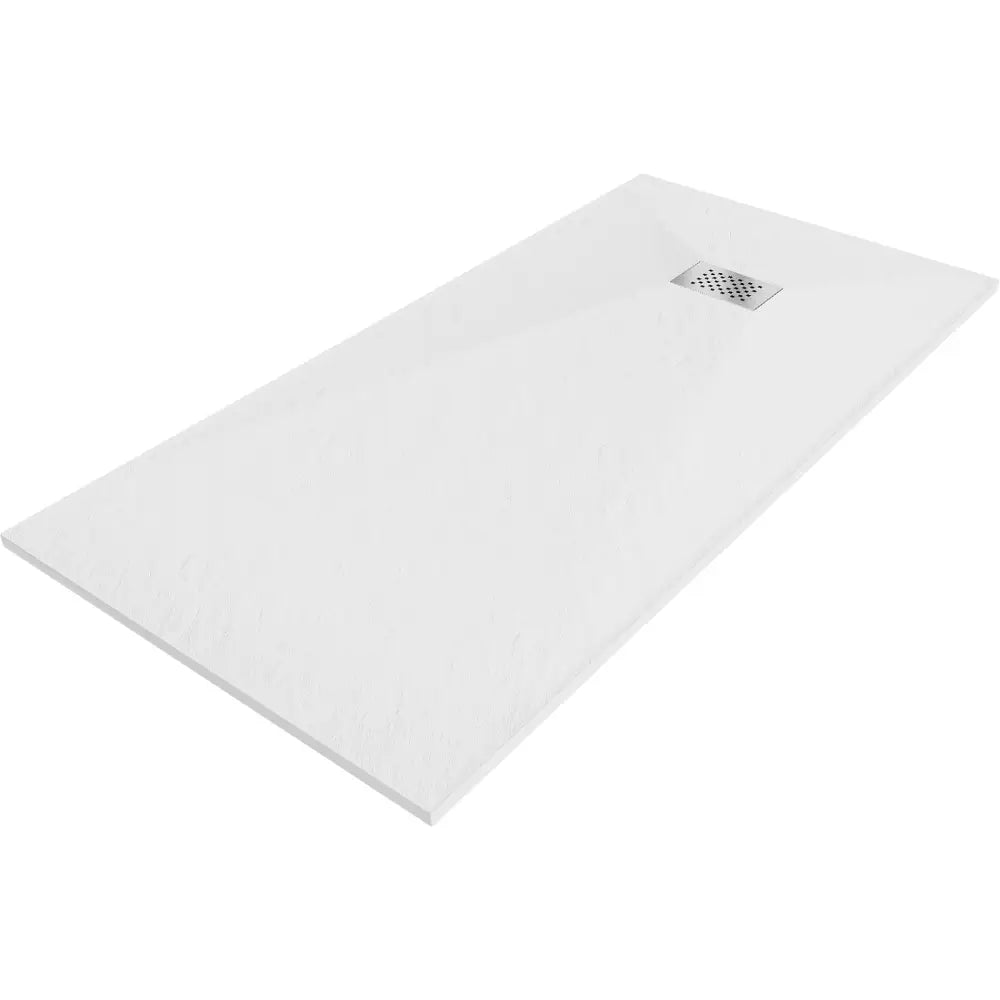 Mexen Hugo Rektangulært Smc-dusjbrett 180x90 Cm Hvitt med Inox Frontpanel - 42109018-x