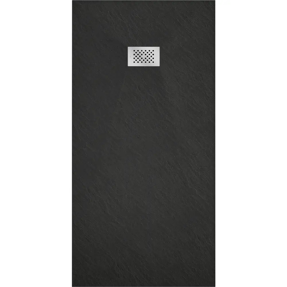 Mexen Hugo Rektangulært Smc-dusjbrett 180x90 Cm Svart med Inox-front - 42709018-x