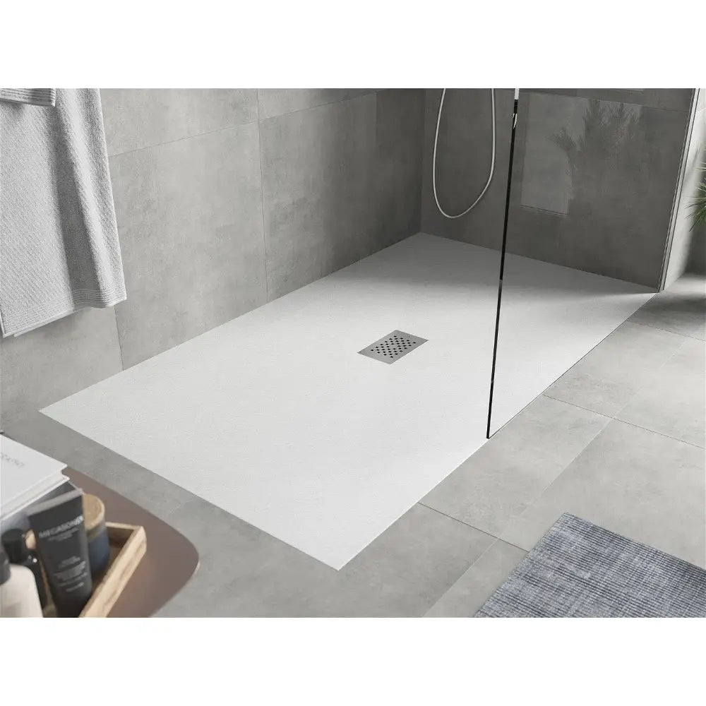 Mexen Hugo Rektangulært Smc-dusjkabinett 170x100 Cm Hvitt med Inox-frontpanel - 42101017-x