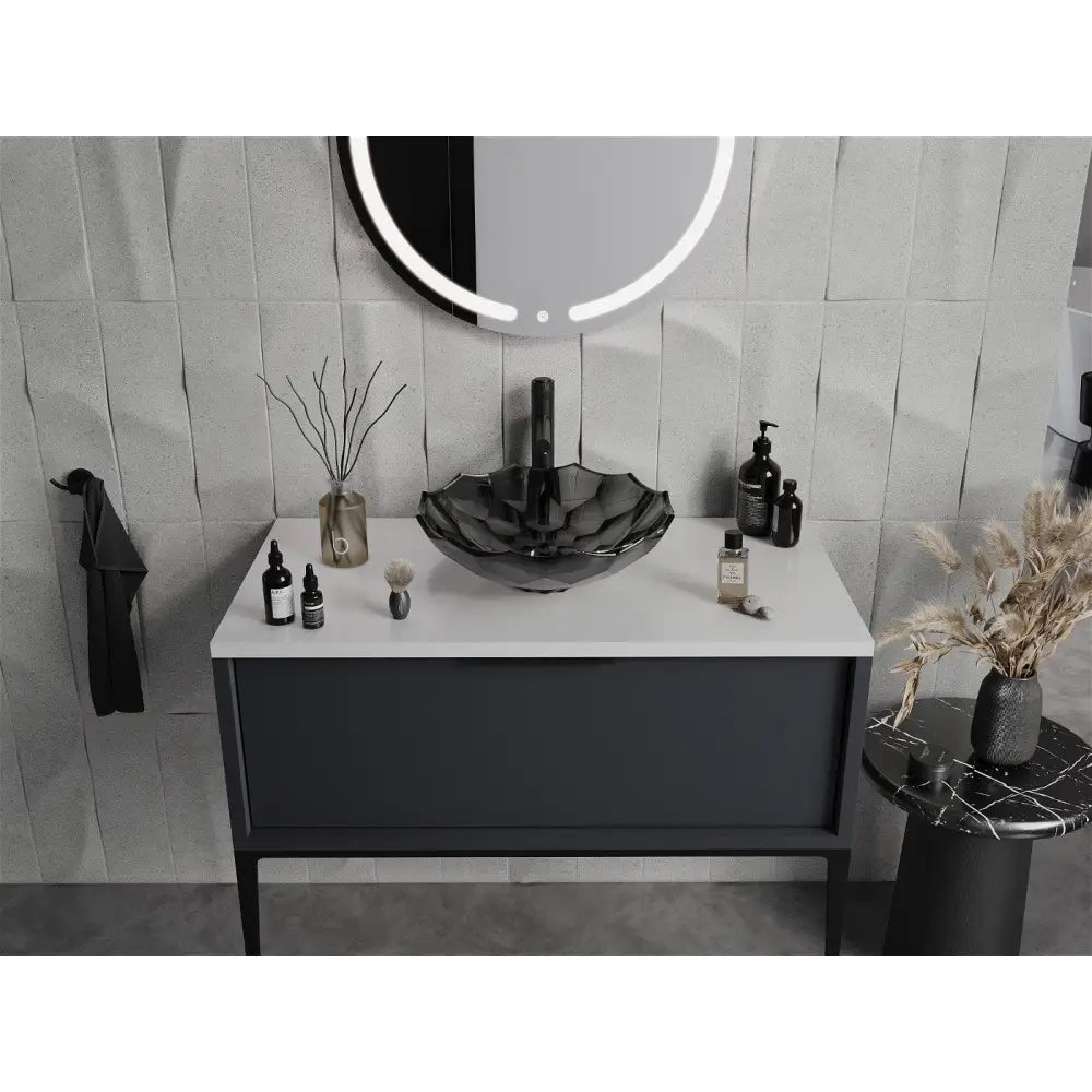 Mexen Inga Glasservant til Benkeplate 44x44 Cm Svart