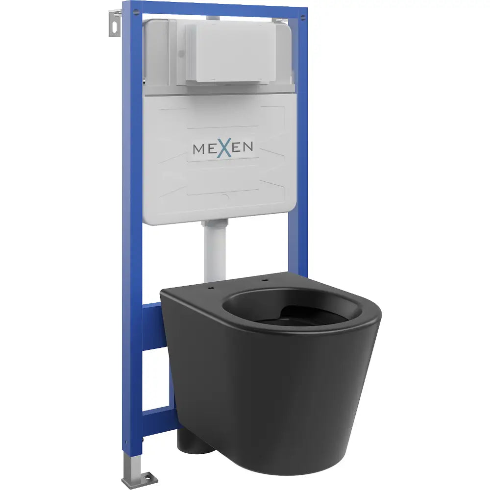 Mexen Innbyggingstoilettsystem Fenix Slim med Toalettskål Rico Matt Svart - 6103372xx
