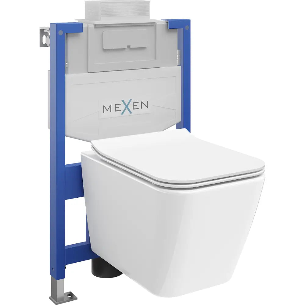Mexen Innbyggingstoilettsystem Wc-sett Fenix Xs-u med Cube Wc-skål og Soft-close Sete Hvit