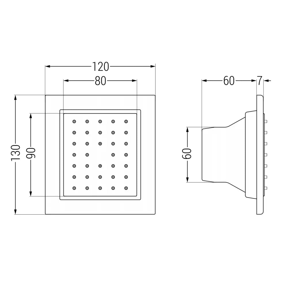 Mexen Innebygd Side Dusjhode Hvit - 79366-