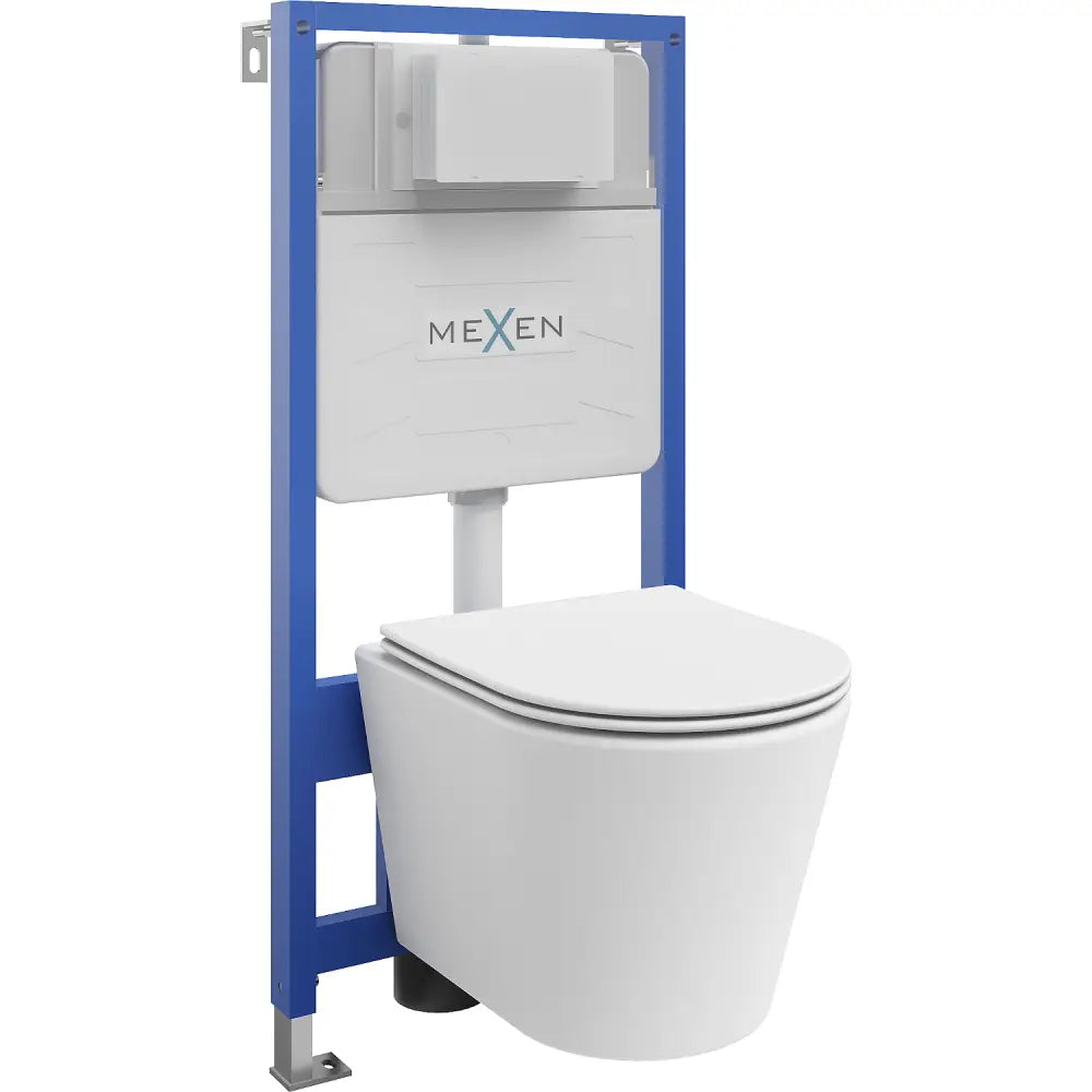 Mexen Innebygd Toalettsett Fenix Slim med Rico Toalettskål og Soft-close Sete Matt Hvit