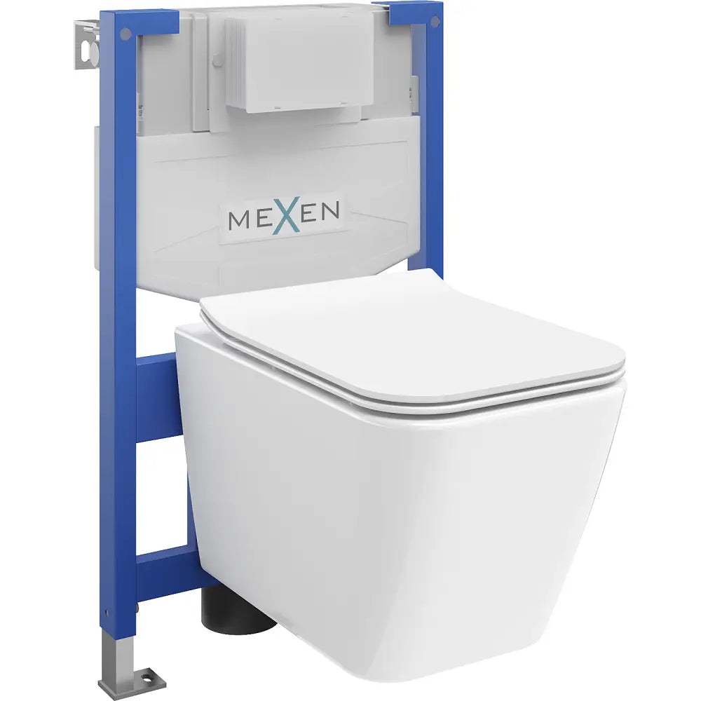 Mexen Innebygd Wc-rammesett Fenix Xs-f med Wc-skål Cube og Soft-close Sete Hvit