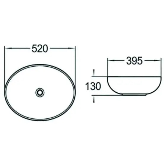 Mexen Jowita Servant på Benkeplate 52x39 Cm Matt Svart