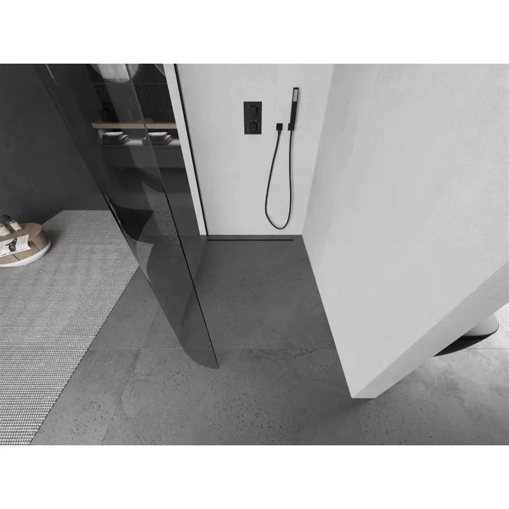 Buet Dusjvegg 150x200 Cm Gjennomsiktig 8 Mm Svart