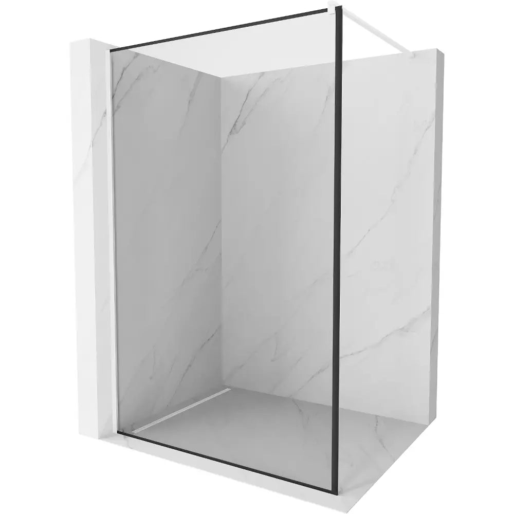 Dusjvegg 70x200 Cm Svart Mønster 8 Mm Hvit