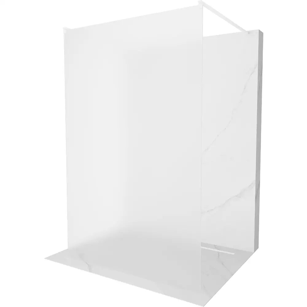 Dusjvegg 100x200 Cm Frostet 8 Mm Hvit