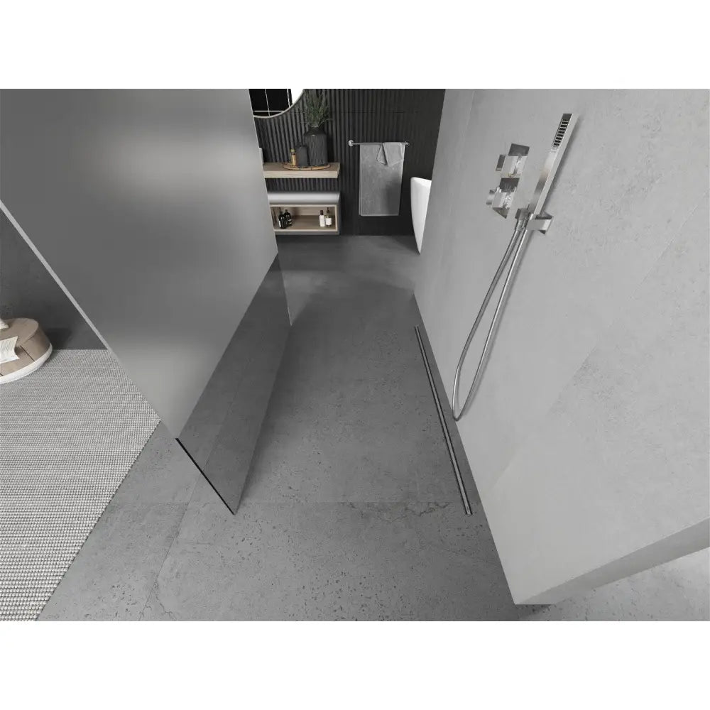 Dusjvegg 100x200 Cm Gjennomsiktig/frostet 8 Mm Krom S1