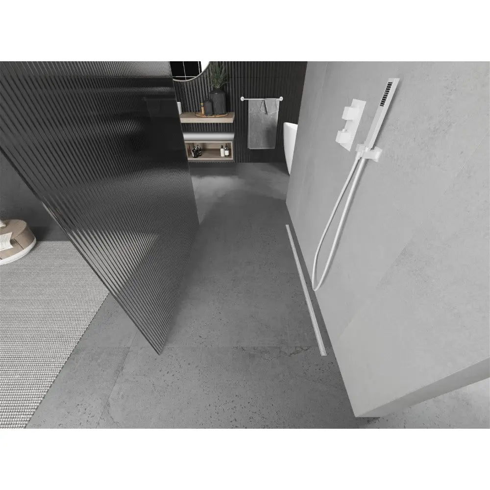 Dusjvegg 120x200 Cm 8 Mm Striper Hvit