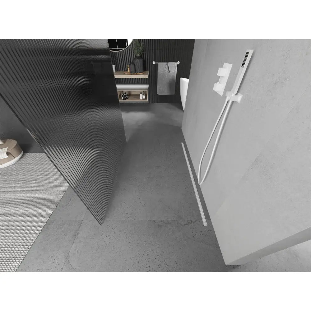 Dusjvegg 130x200 Cm 8 Mm Striper Hvit