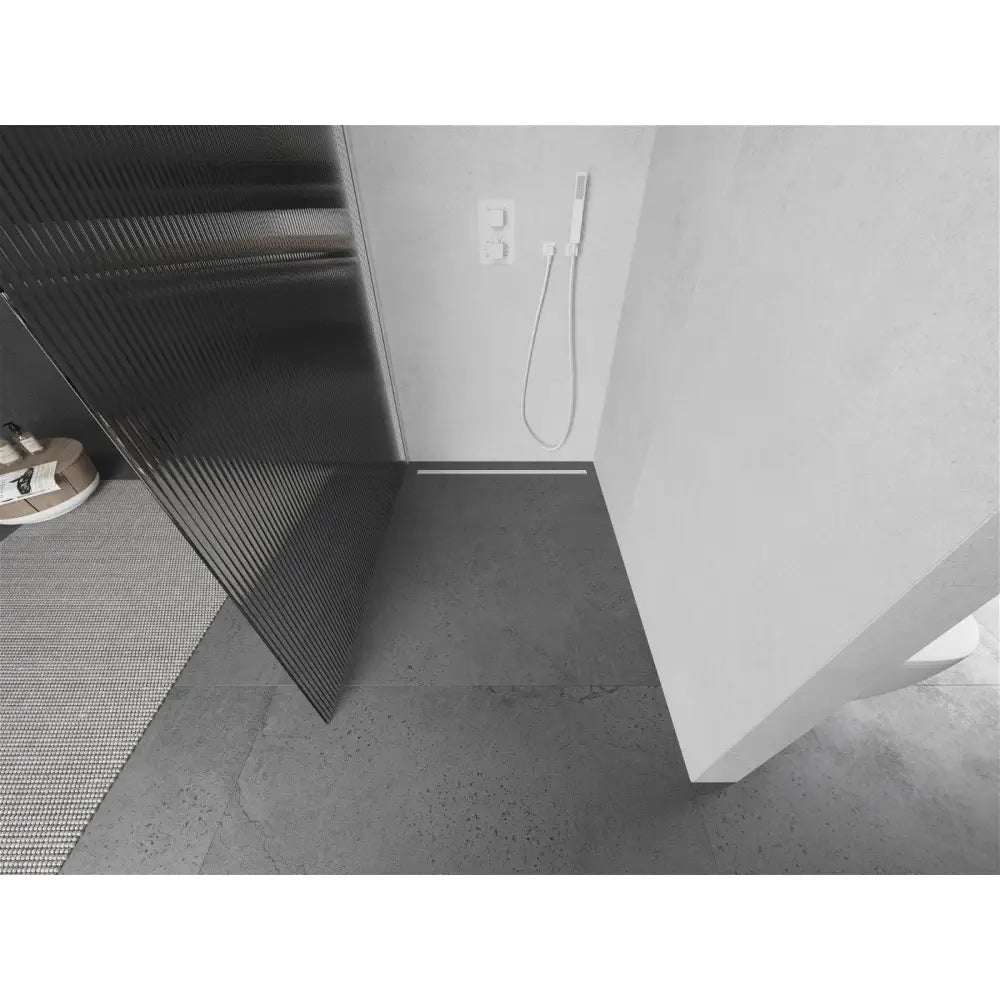 Dusjvegg 80x200 Cm Striper 8 Mm Hvit