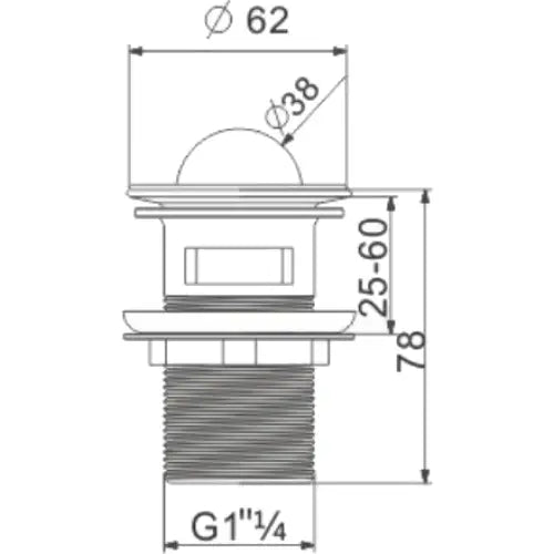Mexen Klikk-klakk Roterende Propp med Overløp Svart - 79923-