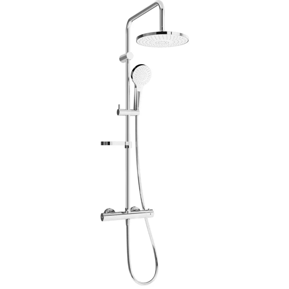Dusjsett med Regndusj og Termostatbatteri Krom/hvit S1