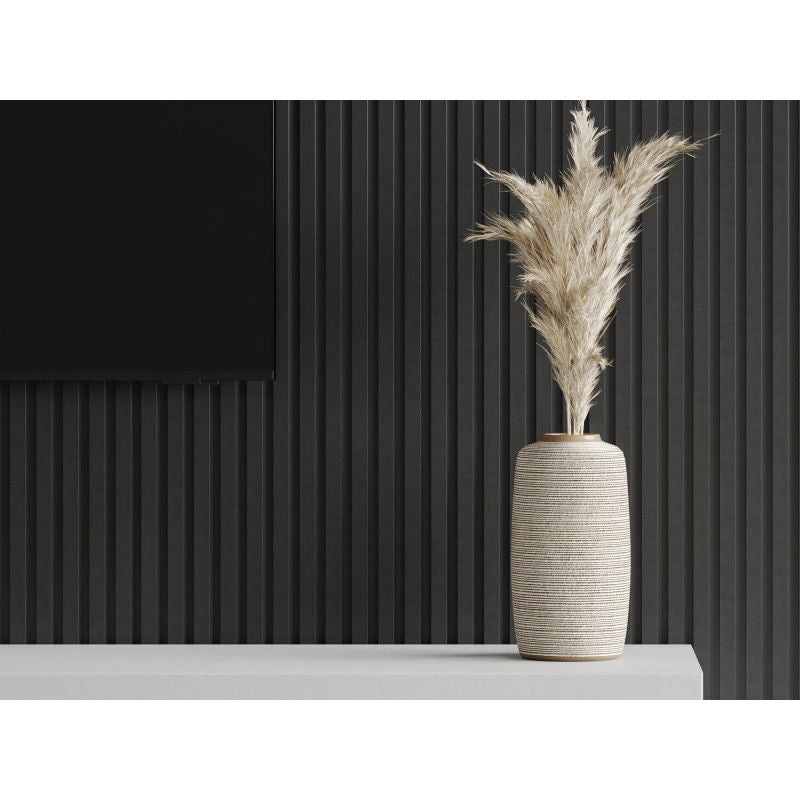 Veggplater kjøkken 275x31,5 cm svart linstruktur akustisk filtbakside enkel montering Mexen Lam – S100-275317-2812-069