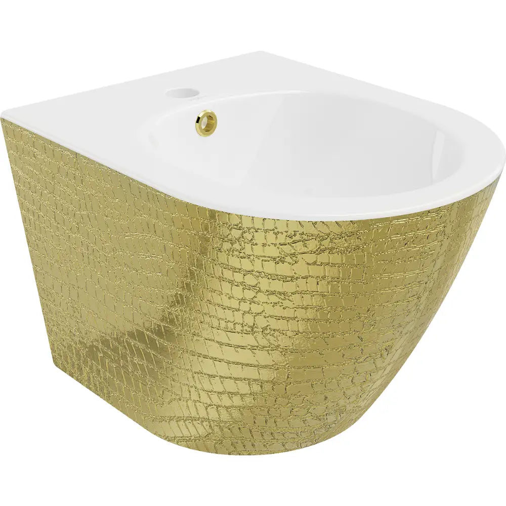 Mexen Lena Hengende Bidet Hvit/gullfarget Fiskeskjellmønster