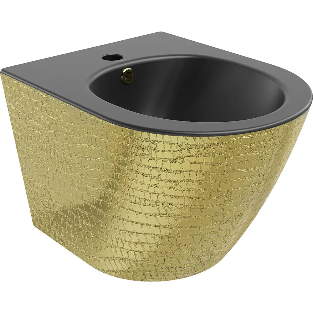 Mexen Lena Hengende Bidet Matt Svart/gullfarget Skjellmønster