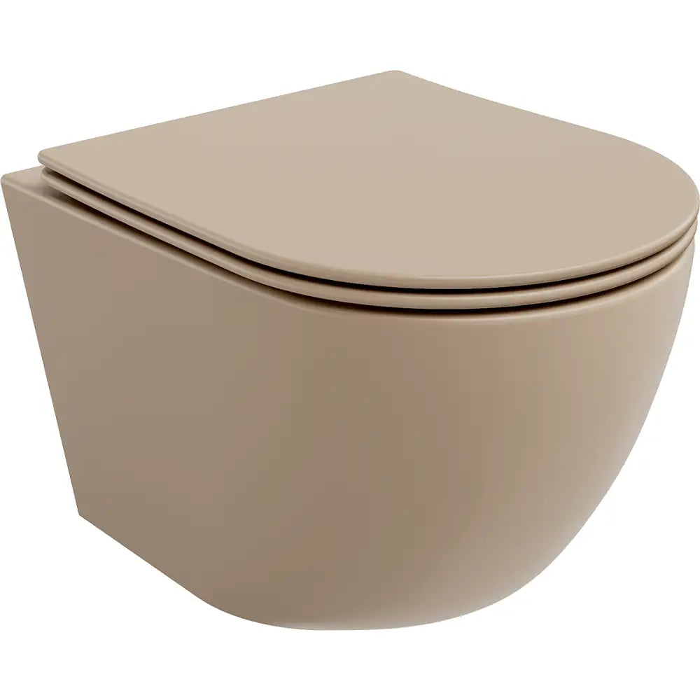 Mexen Lena Toalettskål Rimless med Soft-close Sete i Slim Design Duroplast Matt Cappuccino