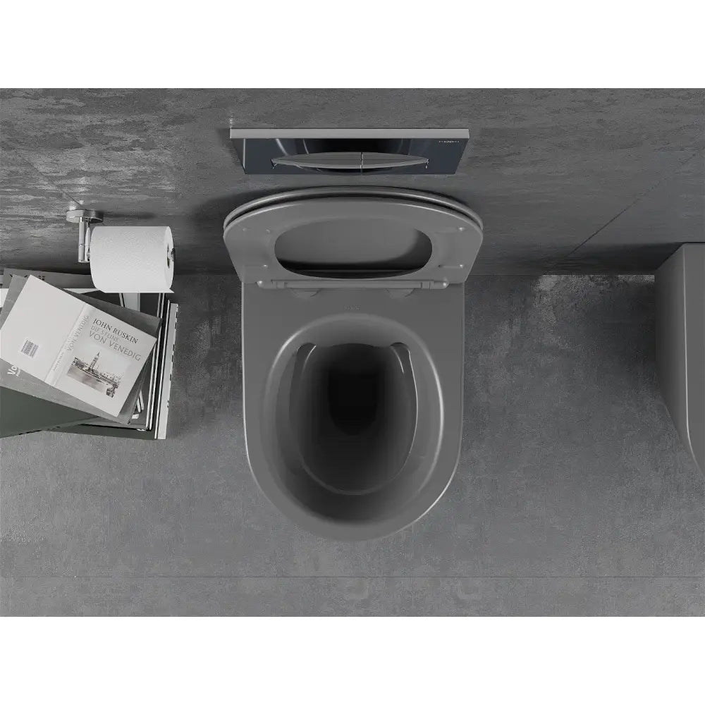 Mexen Lena Toalettskål Rimless med Soft-close Sete Slim Duroplast Mørkegrå Matt