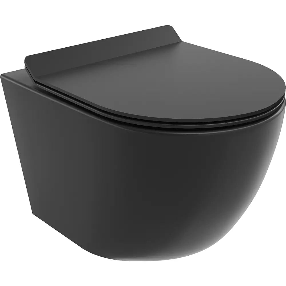 Mexen Lena Toalettskål Rimless med Soft-close Slim Sete Duroplast Matt Svart