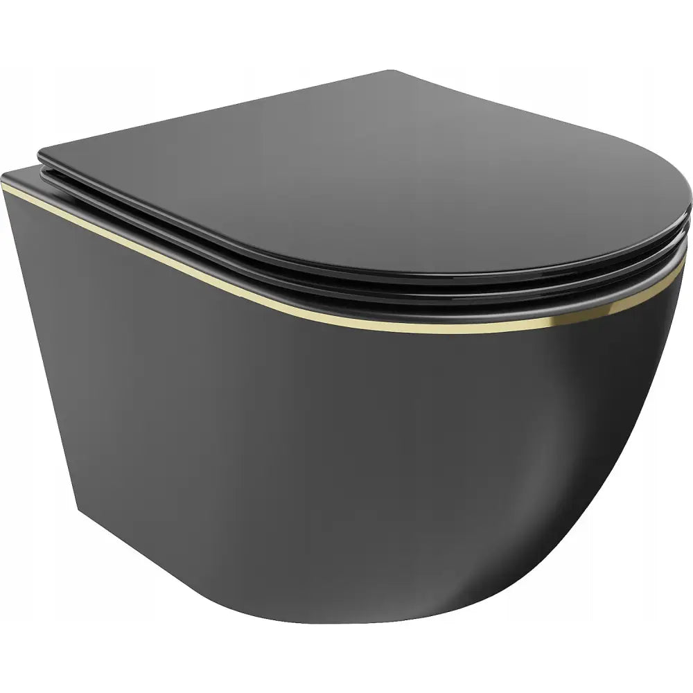 Mexen Lena Toalettskål Rimless med Sort Gullsete