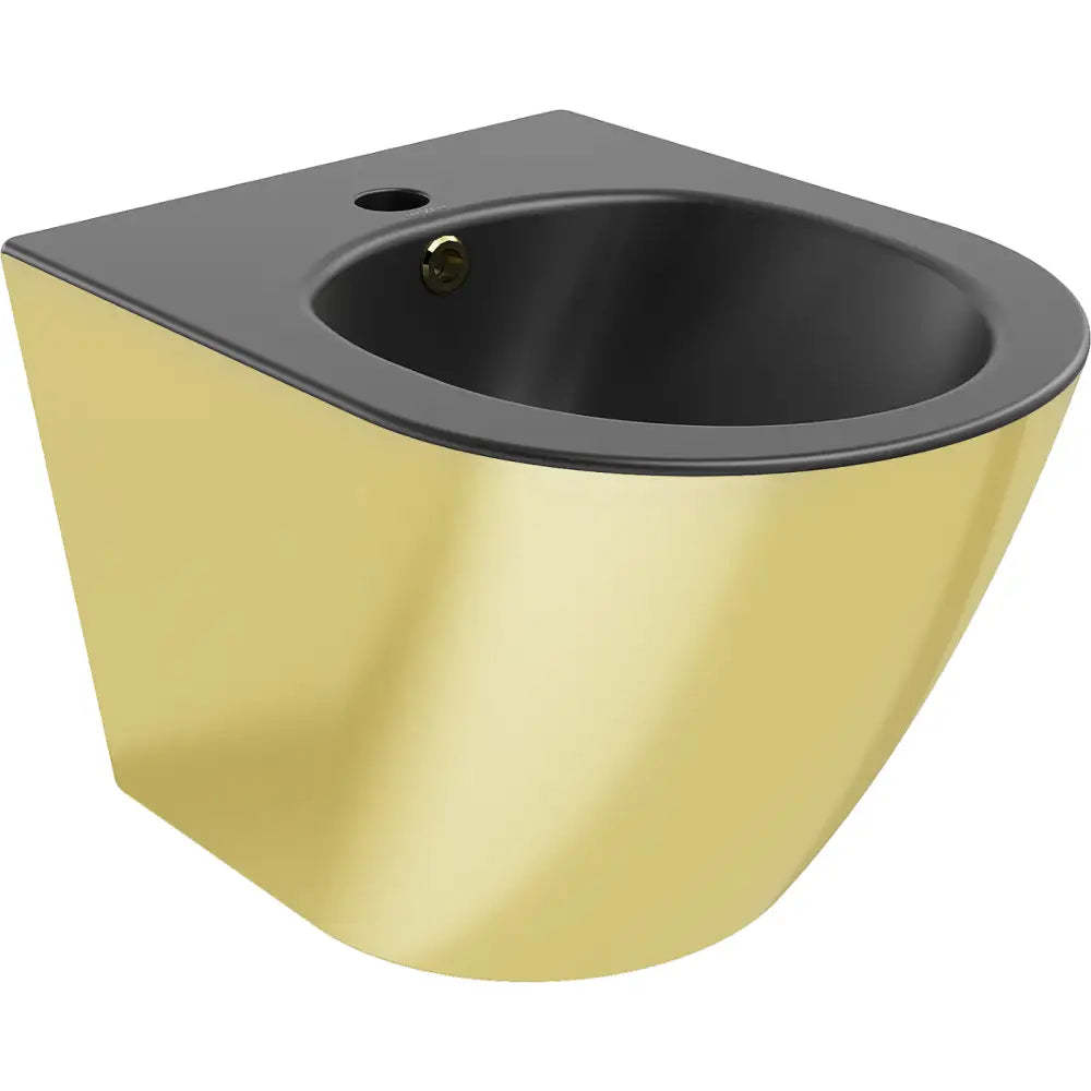 Mexen Lena Veggmontert Bidet Matt Svart/gull
