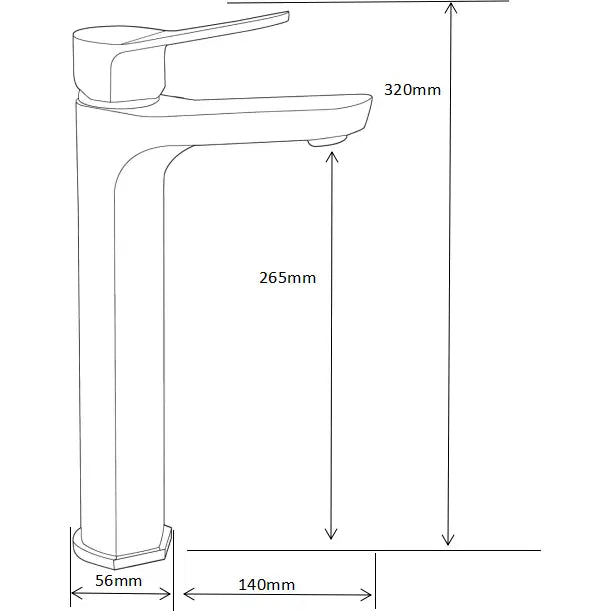 Mexen Lerma Høy Servantkran Svart - 74310