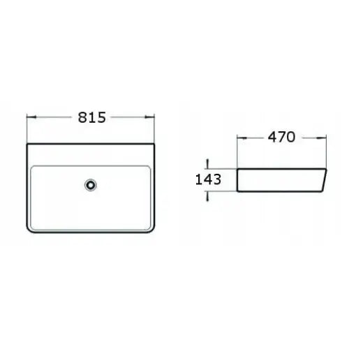 Mexen Lili Servant for Montering på Benkeplate 81x47 Cm Hvit