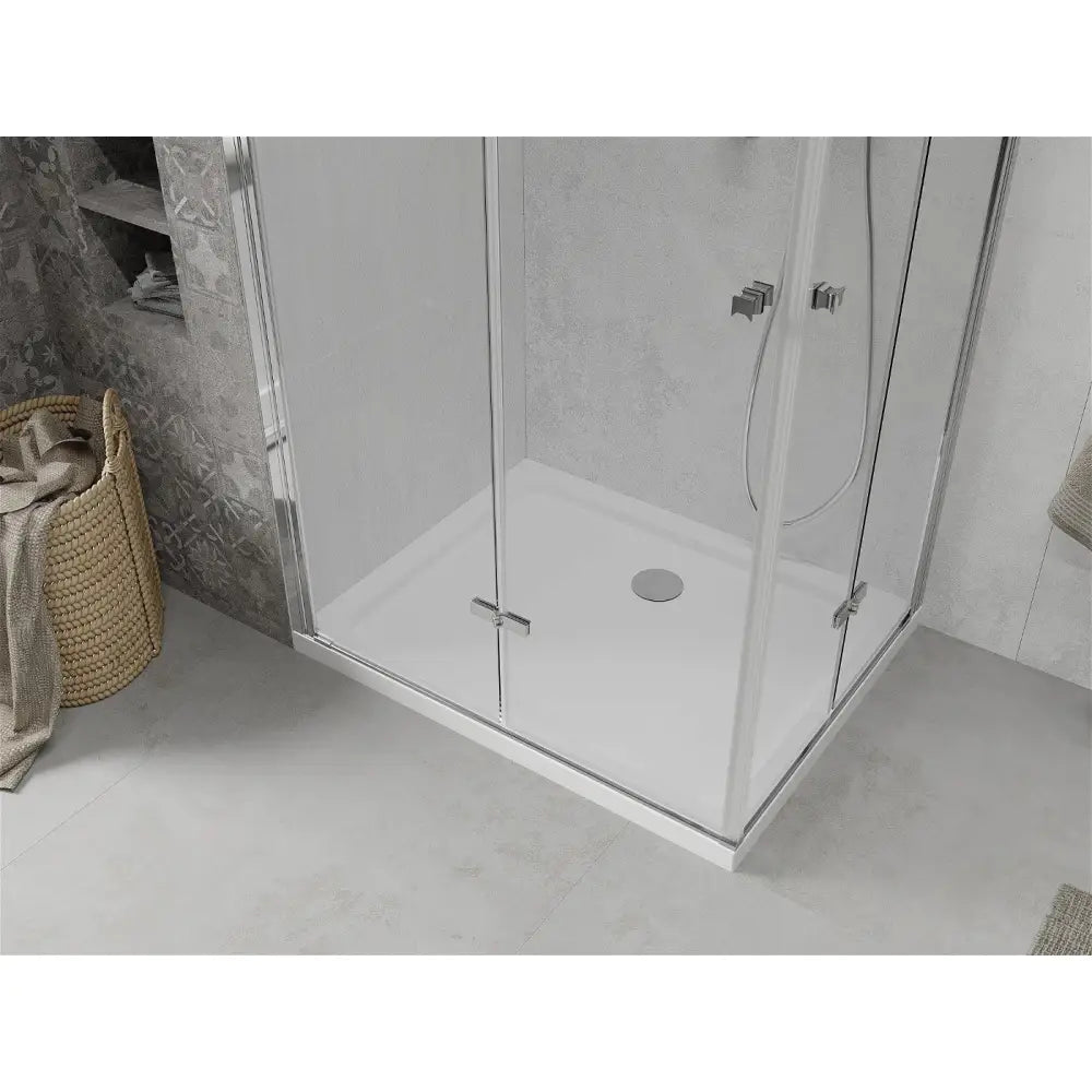Dusjhjørne med Dusjbrett 80x70 Cm Gjennomsiktig Krom