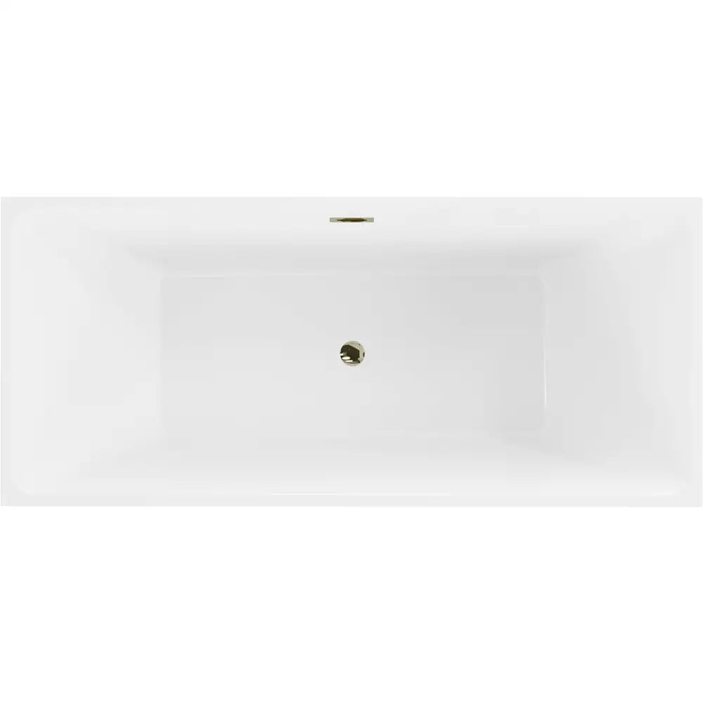 Mexen Lita Frittstående Badekar 170x75 Cm Hvit med Gull Overfløp - 52121707500-g