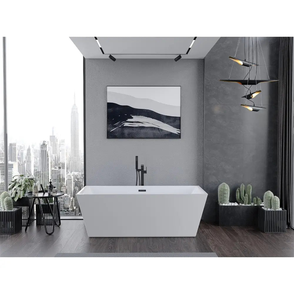 Mexen Lita Frittstående Badekar 170x75 Cm Hvit med Svart Overløp - 52121707500-b
