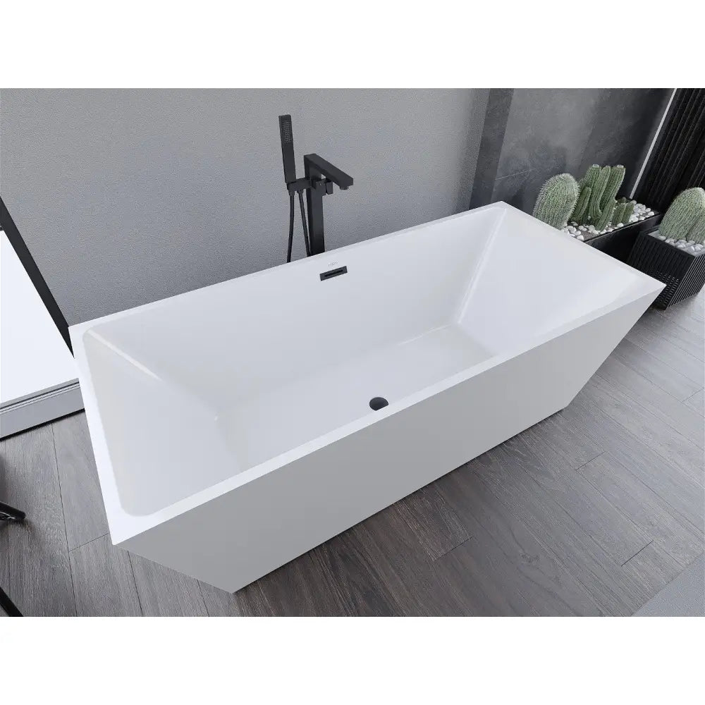 Mexen Lita Frittstående Badekar 170x75 Cm Hvit med Svart Overløp - 52121707500-b