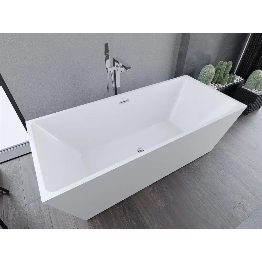 Mexen Lita Frittstående Badekar 170x75 Cm Hvitt Overløp Krom