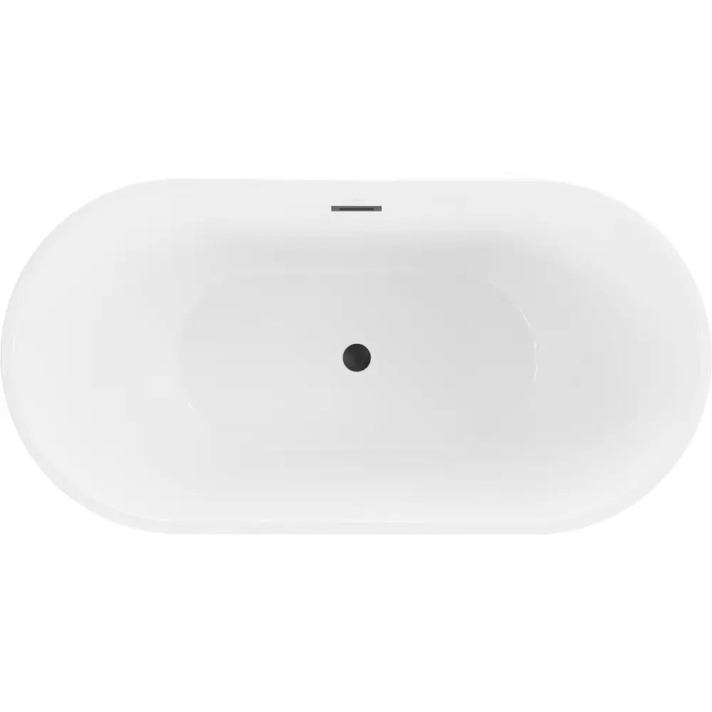 Mexen Luna Frittstående Badekar 150x75 Cm Hvit med Svart Overløp - 52031507500-b