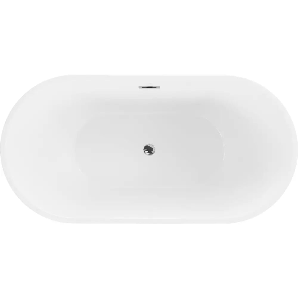 Mexen Luna Frittstående Badekar 150x75 Cm Hvit Overløp Krom