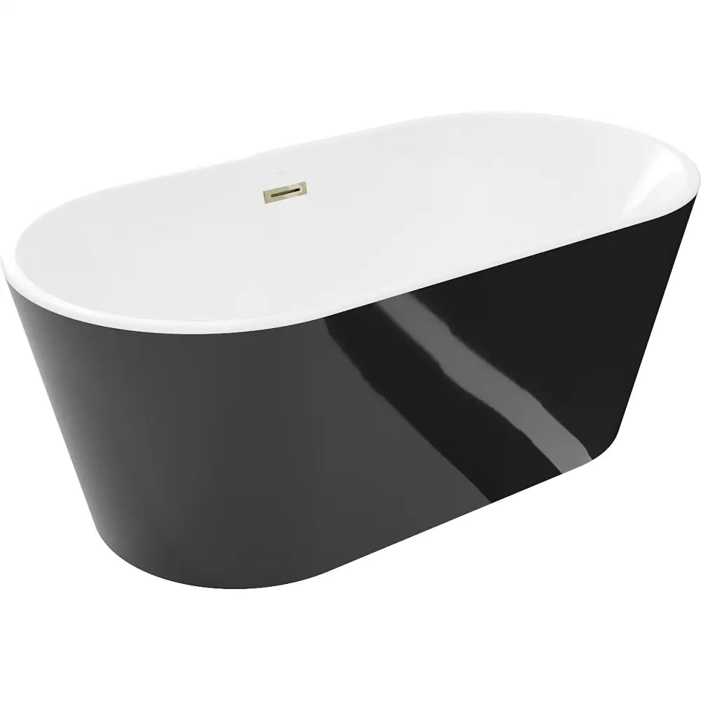 Mexen Luna Frittstående Badekar 150x75 Cm Hvit/svart Gull Overføring - 52031507575-g