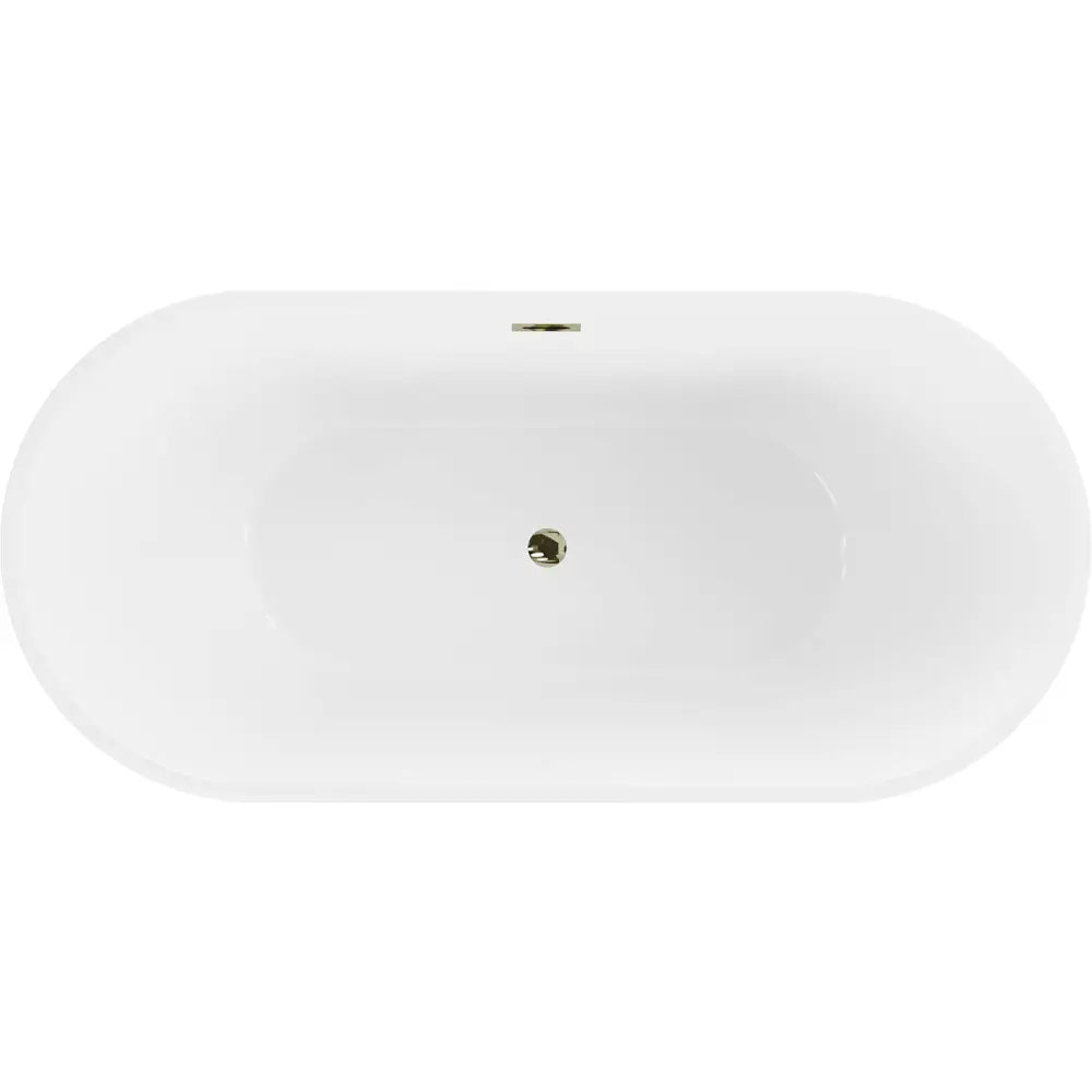 Mexen Luna Frittstående Badekar 170x80 Cm Hvit/svart Gull Overløp - 52031708075-g