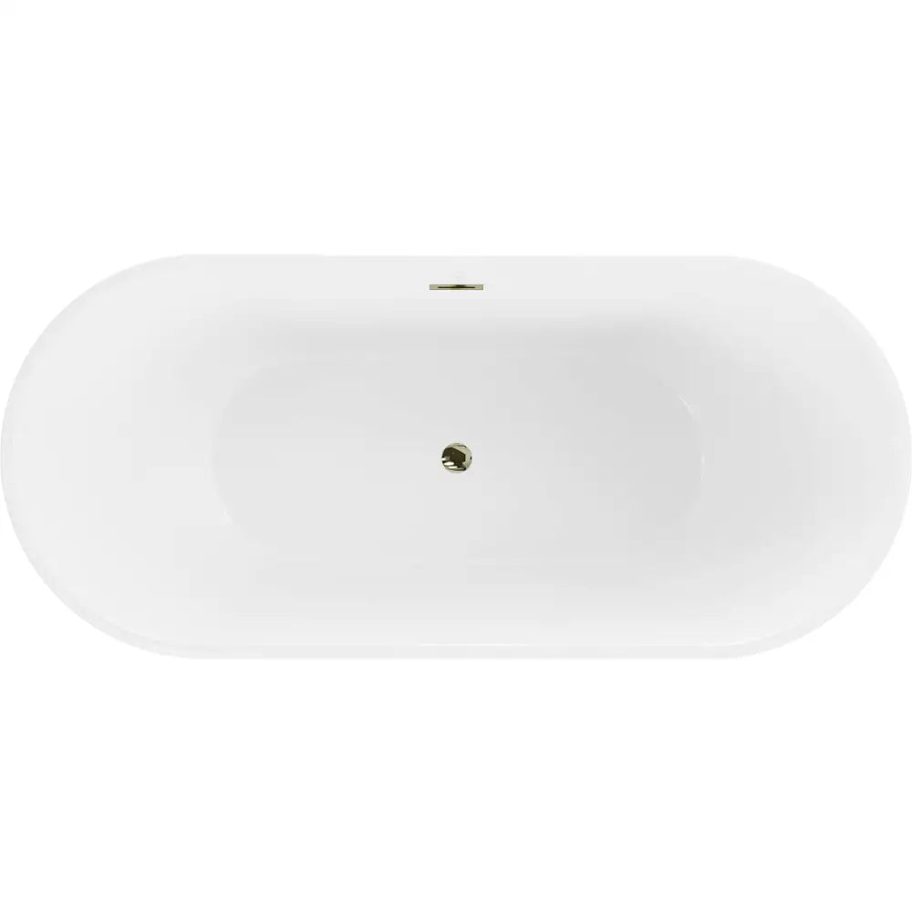 Mexen Luna Frittstående Badekar 180x80 Cm Hvit/svart Gull Overløp - 52031808075-g