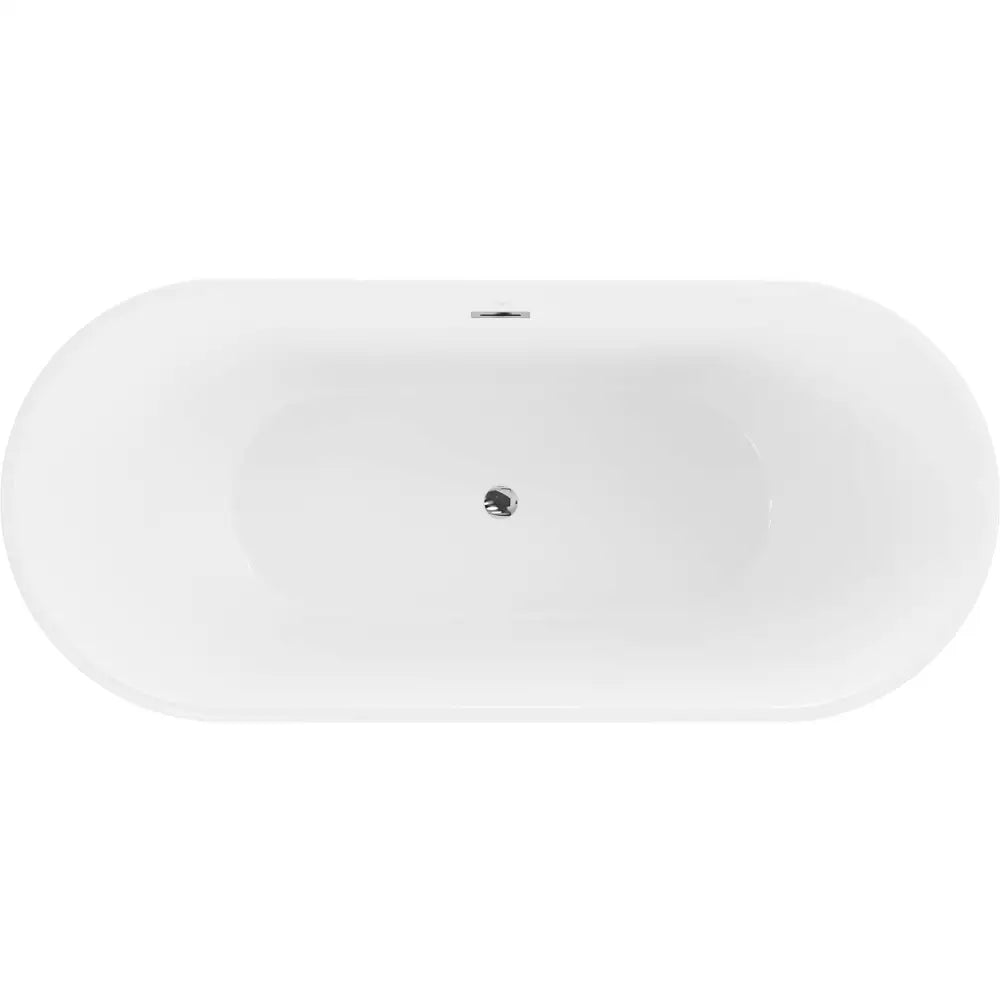 Mexen Luna Frittstående Badekar 180x80 Cm Hvit/svart Overløp Krom