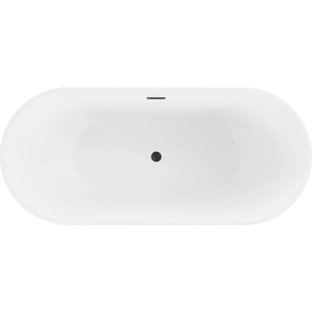 Mexen Luna Frittstående Badekar 180x80 Cm Hvit/svart Svart Overløp - 52031808075-b